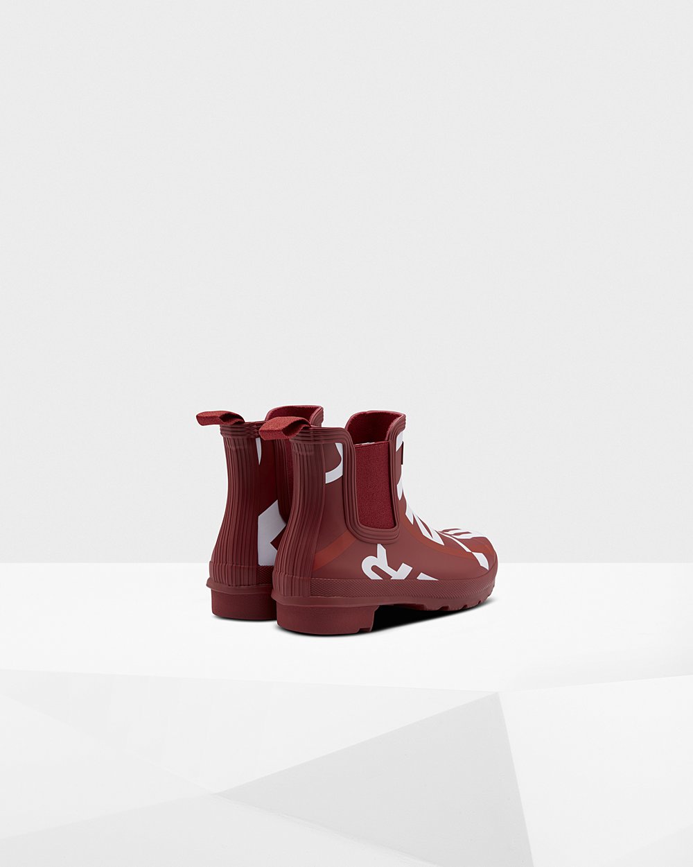 Women Hunter Original Exploded Logo | Chelsea Boots Grey Red | NZ-97628-MWIK